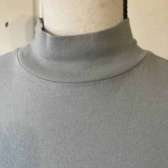 Anthropologie t.la Dusty Blue Mock Neck Short Sleeve Top,XXS‎ - Picture 2 of 9